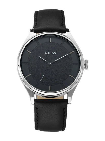 Titan Workwear Round Black Dial Analog Watch - NU1802SL11