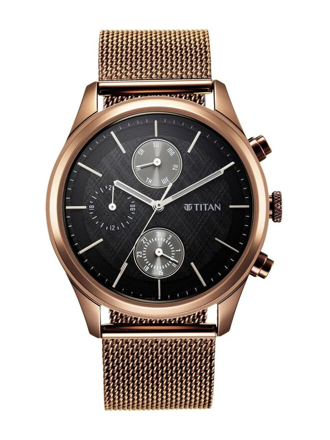 Titan Neo Round Black Dial Analog Watch - NU1805QM05
