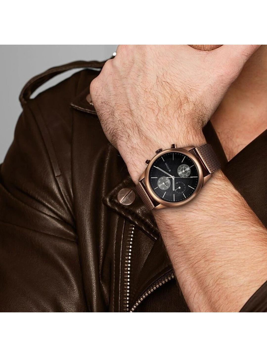 Titan Neo Round Black Dial Analog Watch - NU1805QM05