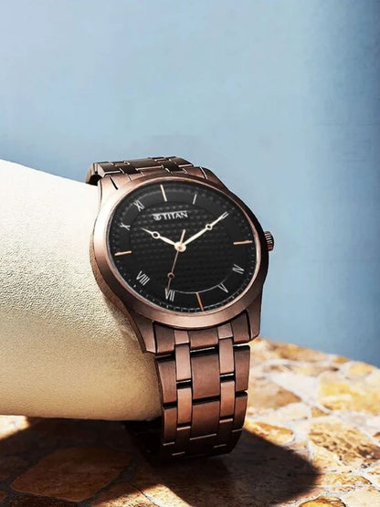 Titan Karishma Round Black Dial Analog Watch - NU1823QM01