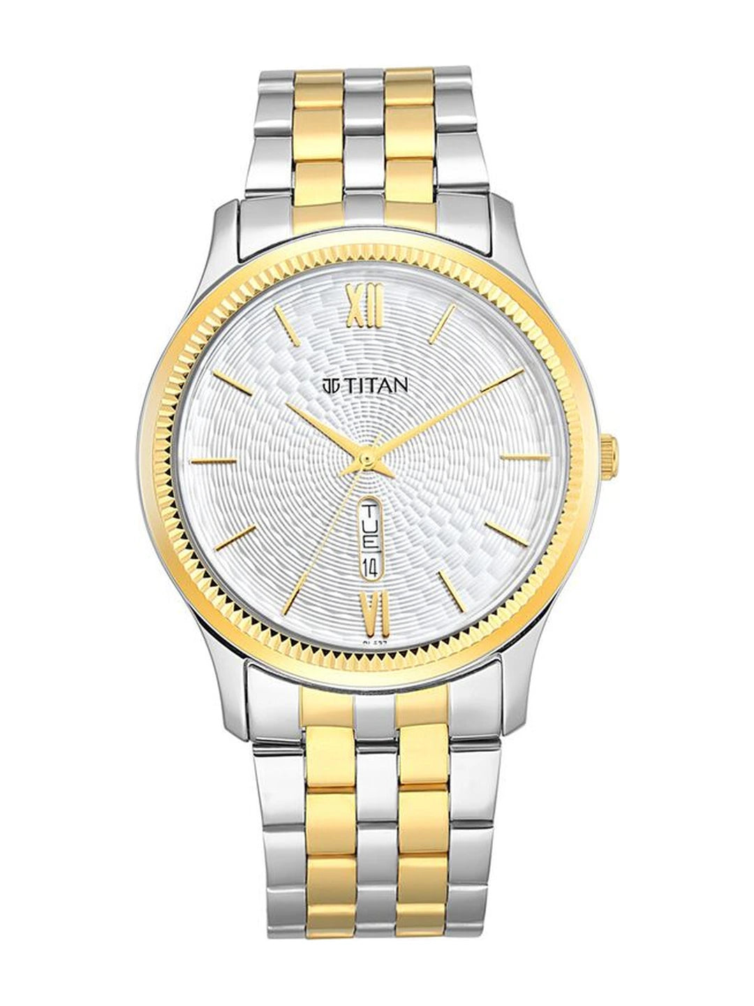 Titan Round White Dial Analog Watch - NU1824BM02
