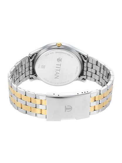 Titan Round White Dial Analog Watch - NU1824BM02