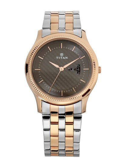 Titan Round Brown Dial Analog Watch - NU1824KM01