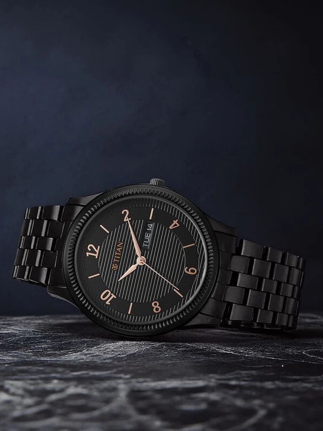 Titan Karishma Round Black Dial Analog Watch - NU1824NM01