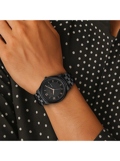 Titan Karishma Round Black Dial Analog Watch - NU1824NM01