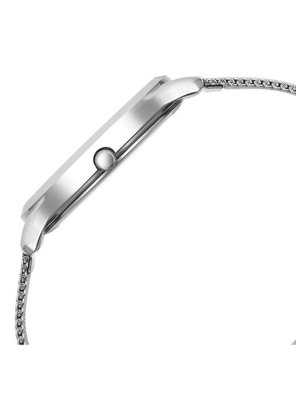 Titan Round Silver Dial Analog Watch With Metal Strap - NU1825SM10