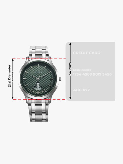 Titan Round Green Dial Analog Watch With Metal Strap  - NU1825SM11