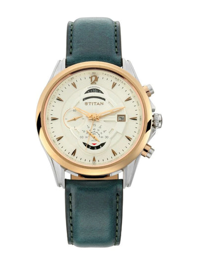 Titan Round White Dial Analog Watch - NU1830KL01