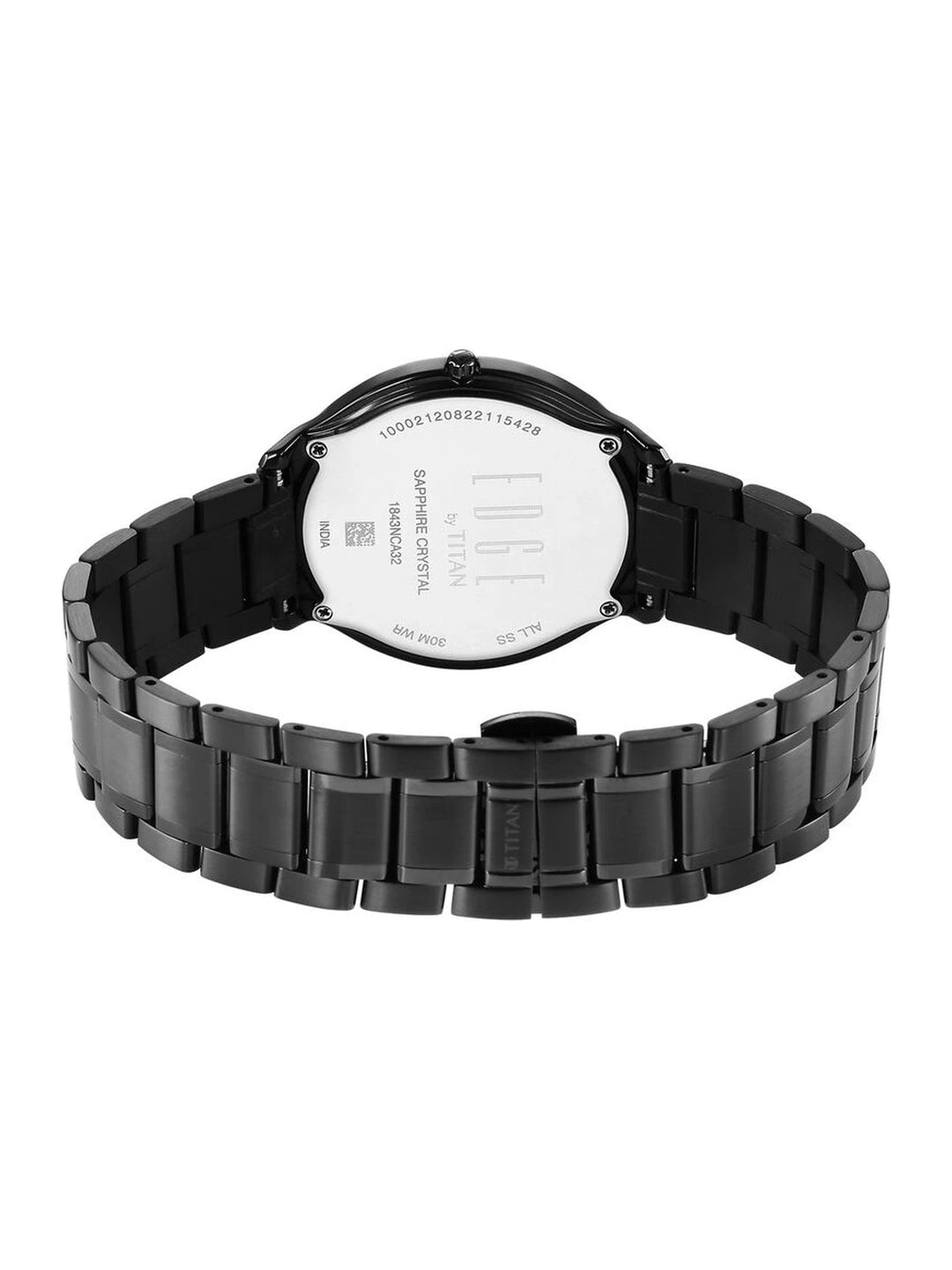 Titan Edge Round Black Dial Analog Watch - NU1843NM03