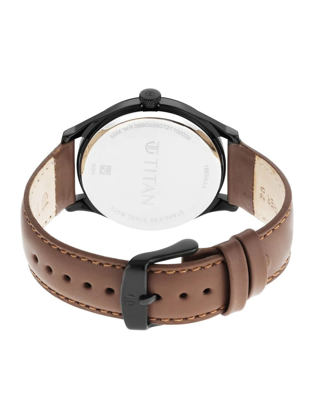 Titan Round Black Dial Analog Watch - NU1865NL01