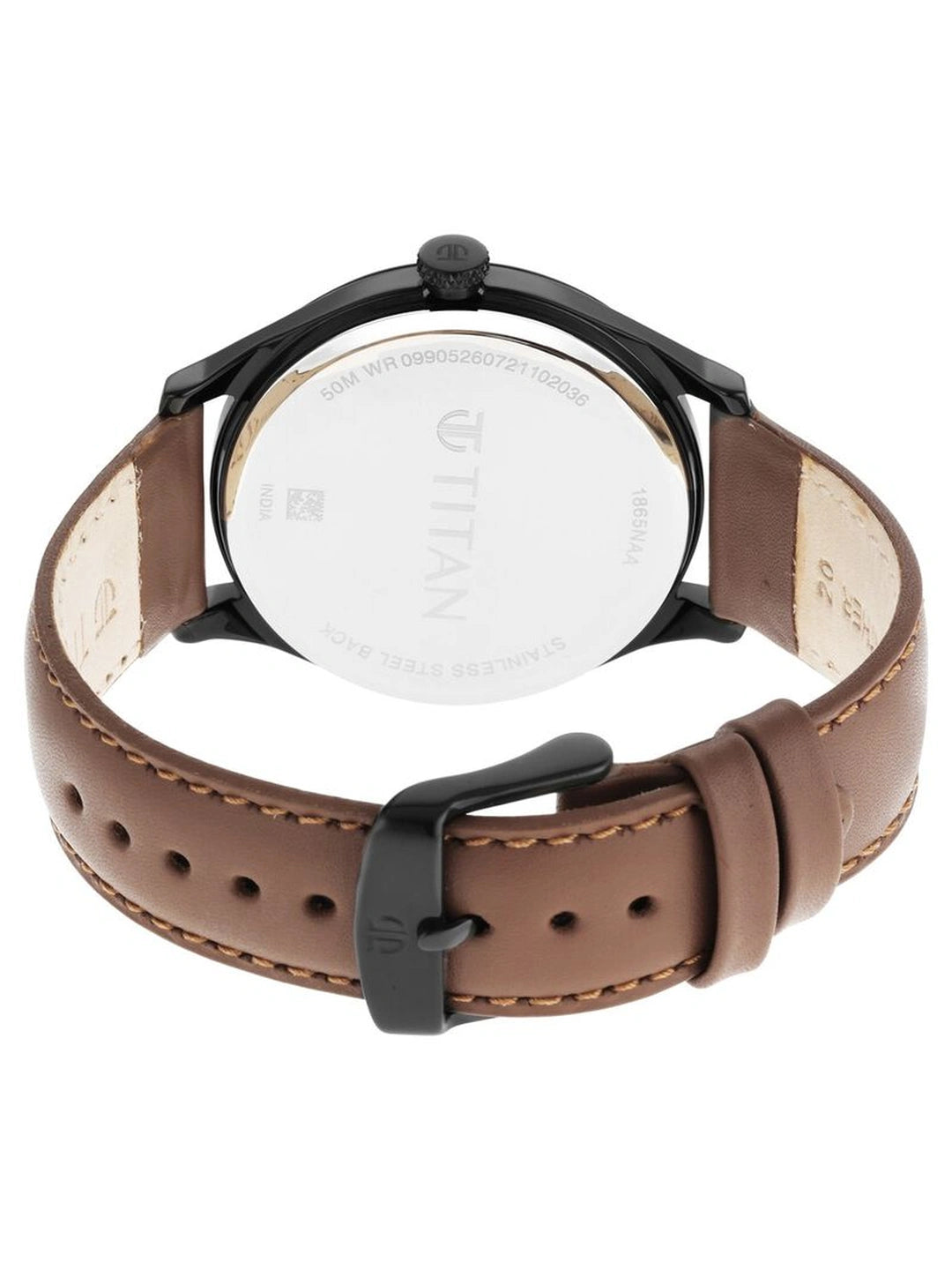 Titan Round Black Dial Analog Watch - NU1865NL01