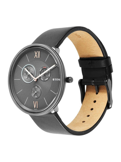 Titan Round Grey Dial Analog Watch - NU1877QL01