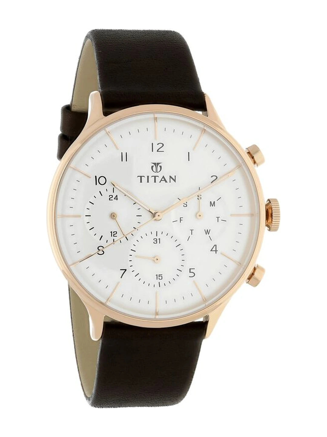 Titan Round White Dial Analog Watch - NU90102WL01
