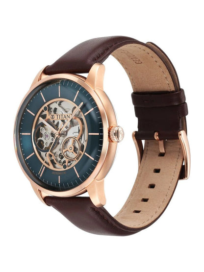 Titan Round Green Dial Analog Watch - NU90110WL08