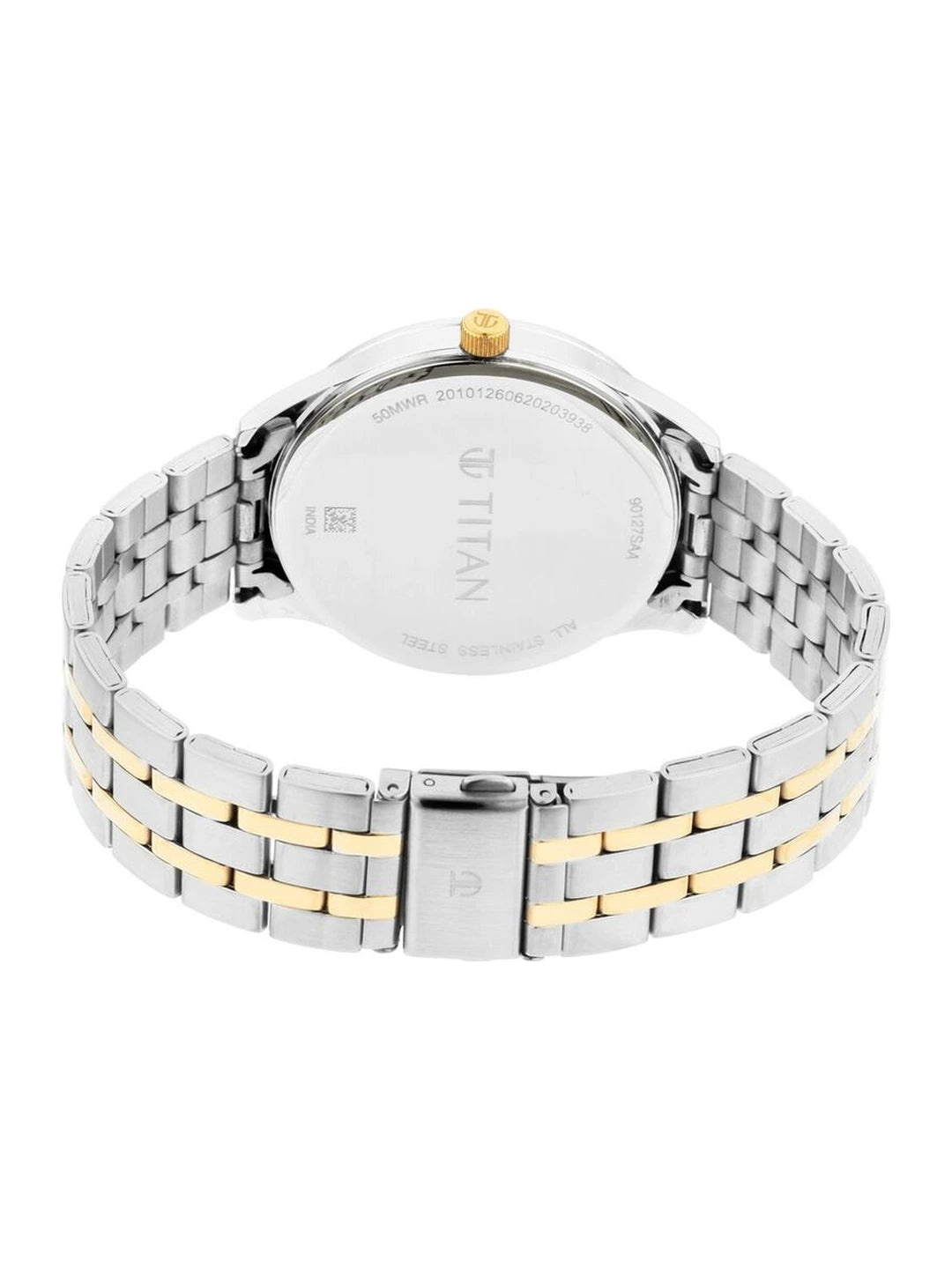 Titan Round White Dial Analog Watch - NU90127BM01