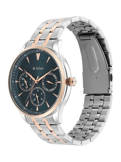 Titan Round Blue Dial Analog Watch - NU90127KM02