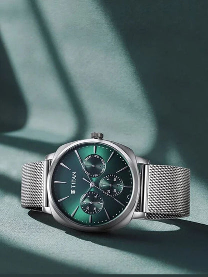 Titan Classique Round Green Dial Analog Watch - NU90189SM01