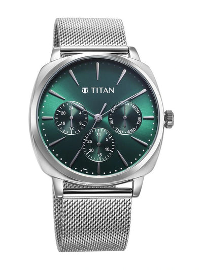 Titan Classique Round Green Dial Analog Watch - NU90189SM01