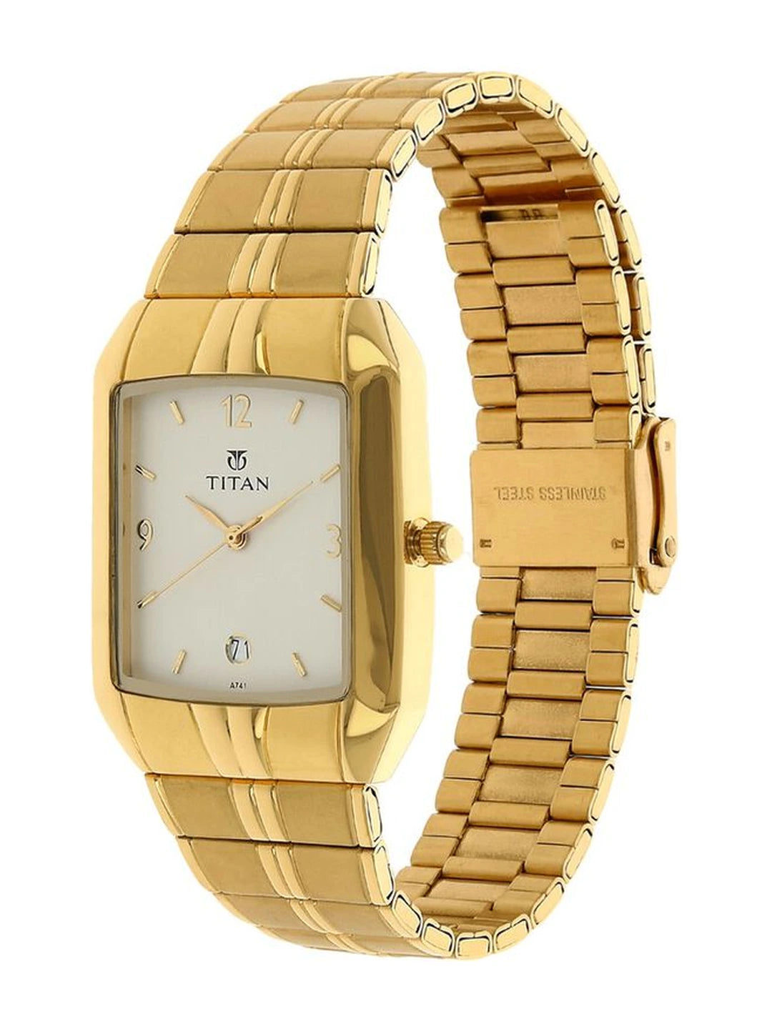 Titan Rectangular White Dial Analog Watch - NU9264YM01
