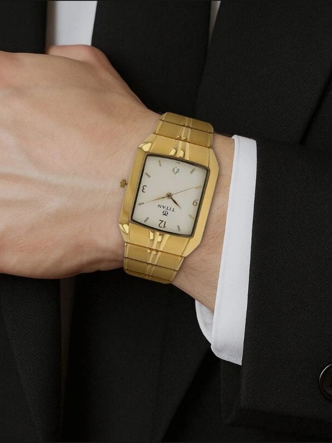 Titan Rectangular White Dial Analog Watch - NU9264YM01