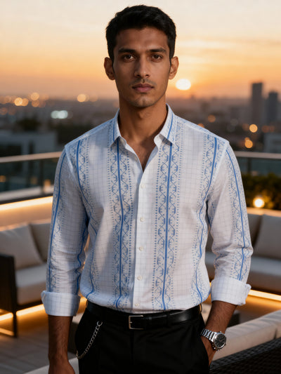 The Paribito White Cotton Party Shirt