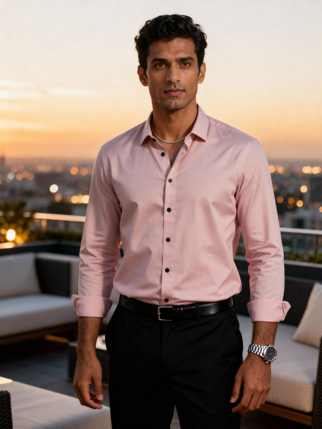 The Paribito Pink Cotton Party Shirt
