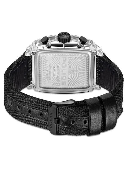 Police Rectangle Black Dial Chronograph Watch With Interchangeable Straps  - PLPEWGC00770X0