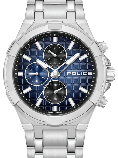 Police Rock Rebel Quartz Blue Round Dial Watch - PLPEWGK0082004