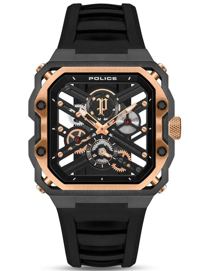 Police Skeleton Dial & Straps Analogue Watch - PLPEWGM0072002