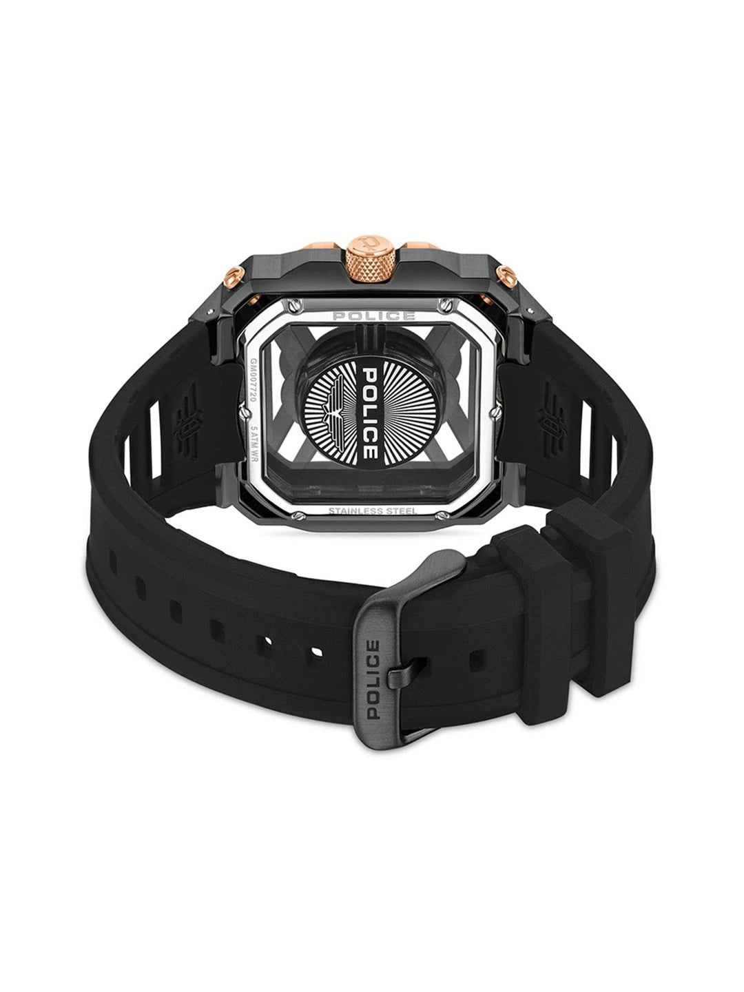 Police Skeleton Dial & Straps Analogue Watch - PLPEWGM0072002