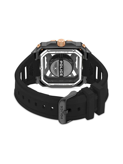 Police Skeleton Dial & Straps Analogue Watch - PLPEWGM0072002