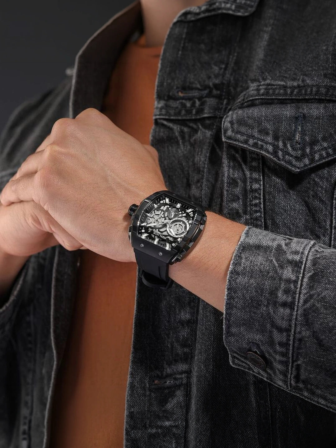 Police Rectangle Black Dial Analog Watch - PLPEWGQ0063001