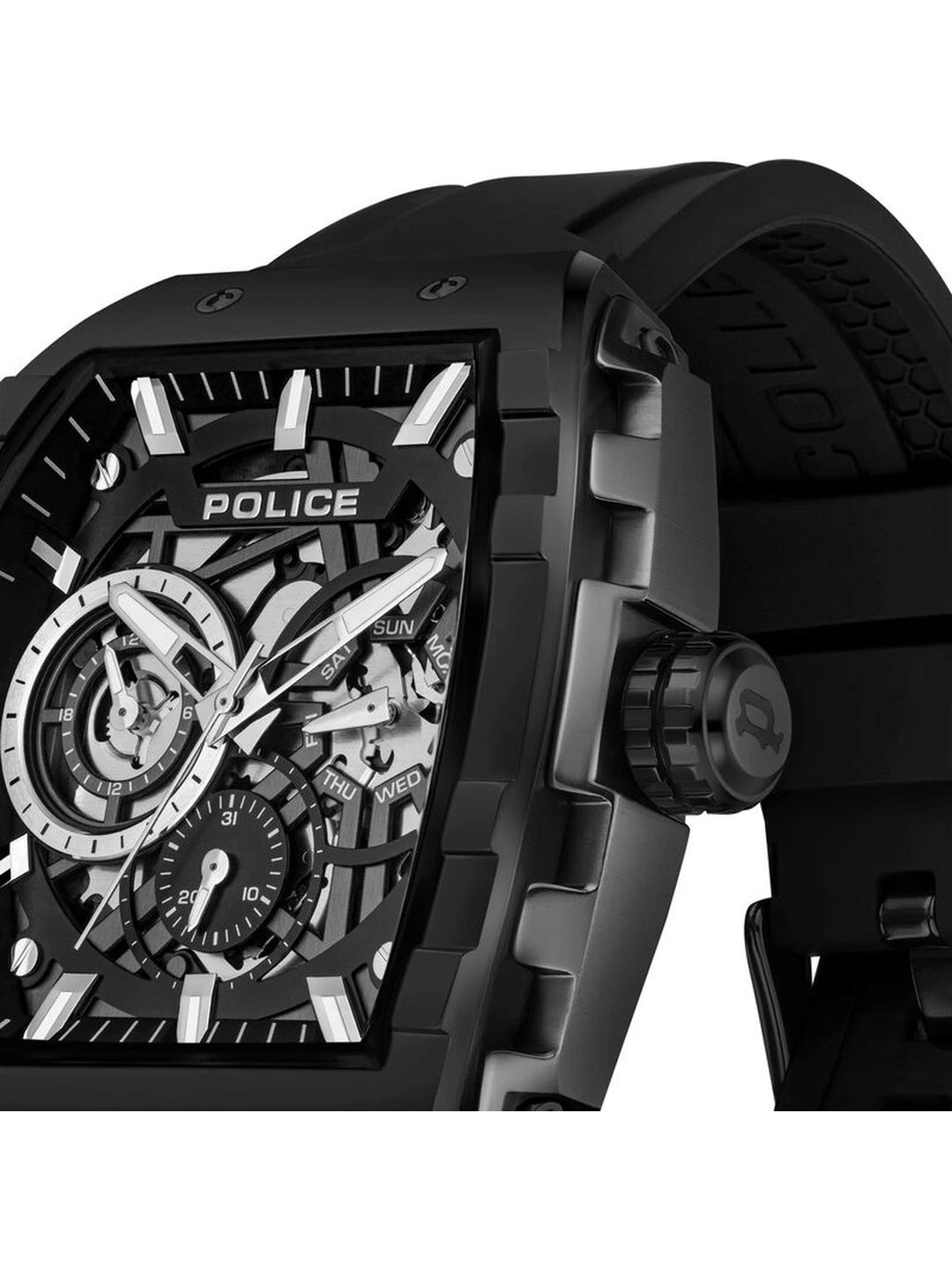 Police Rectangle Black Dial Analog Watch - PLPEWGQ0063001