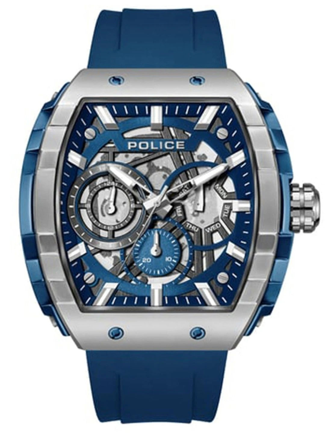 Police Skeleton Dial & Straps Analogue Watch - PLPEWGQ0063002