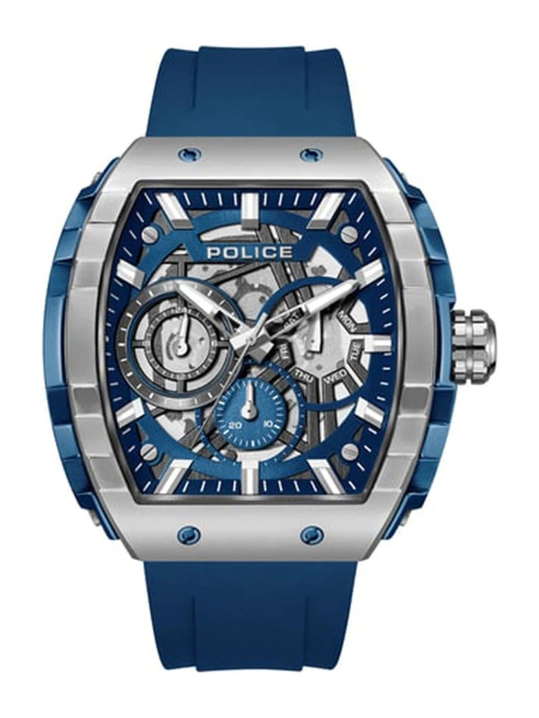 Police Skeleton Dial & Strap Analogue Watch - PLPEWGQ0063002