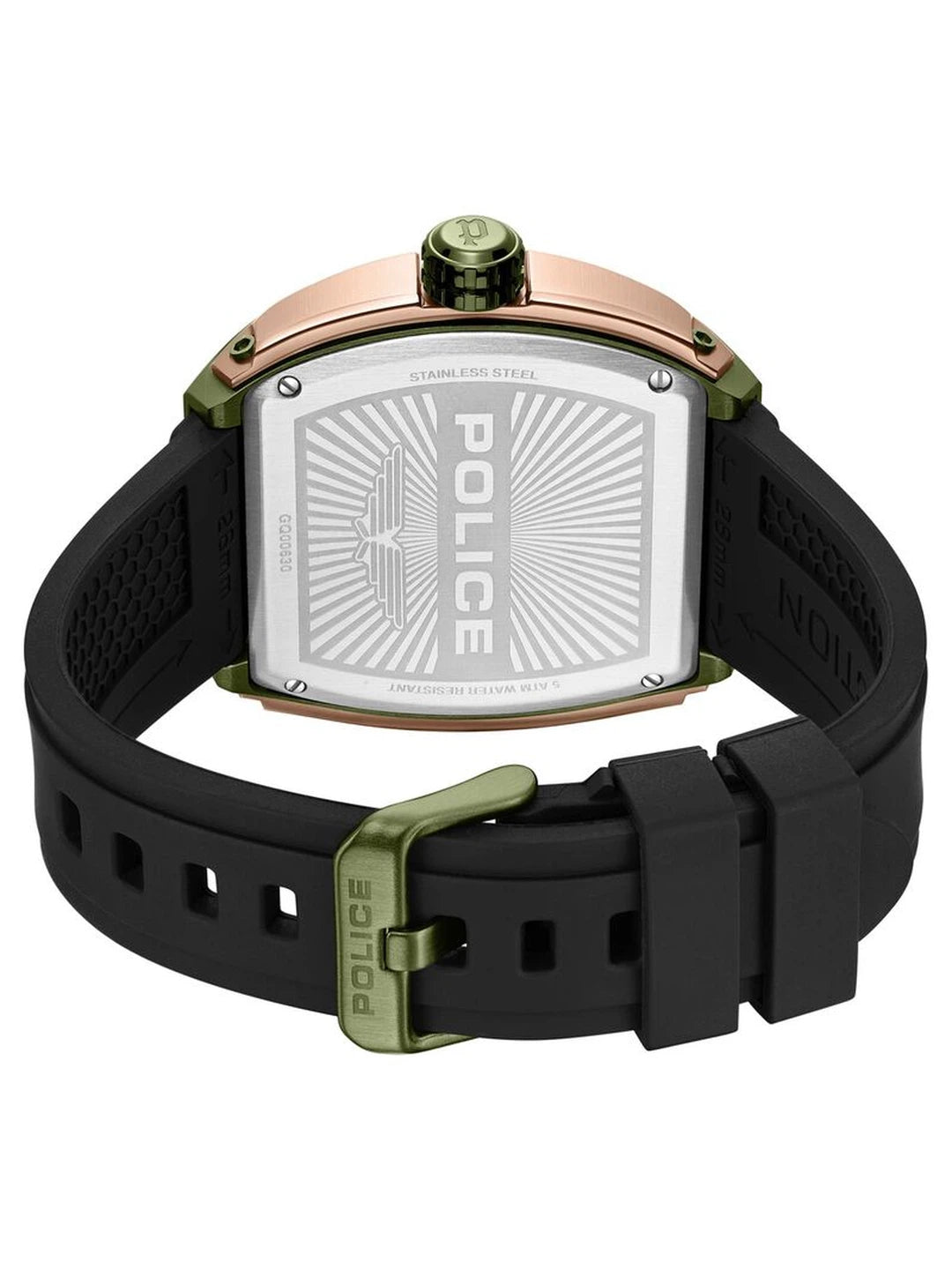 Police Rectangle Black Dial Analog Watch - PLPEWGQ0063003