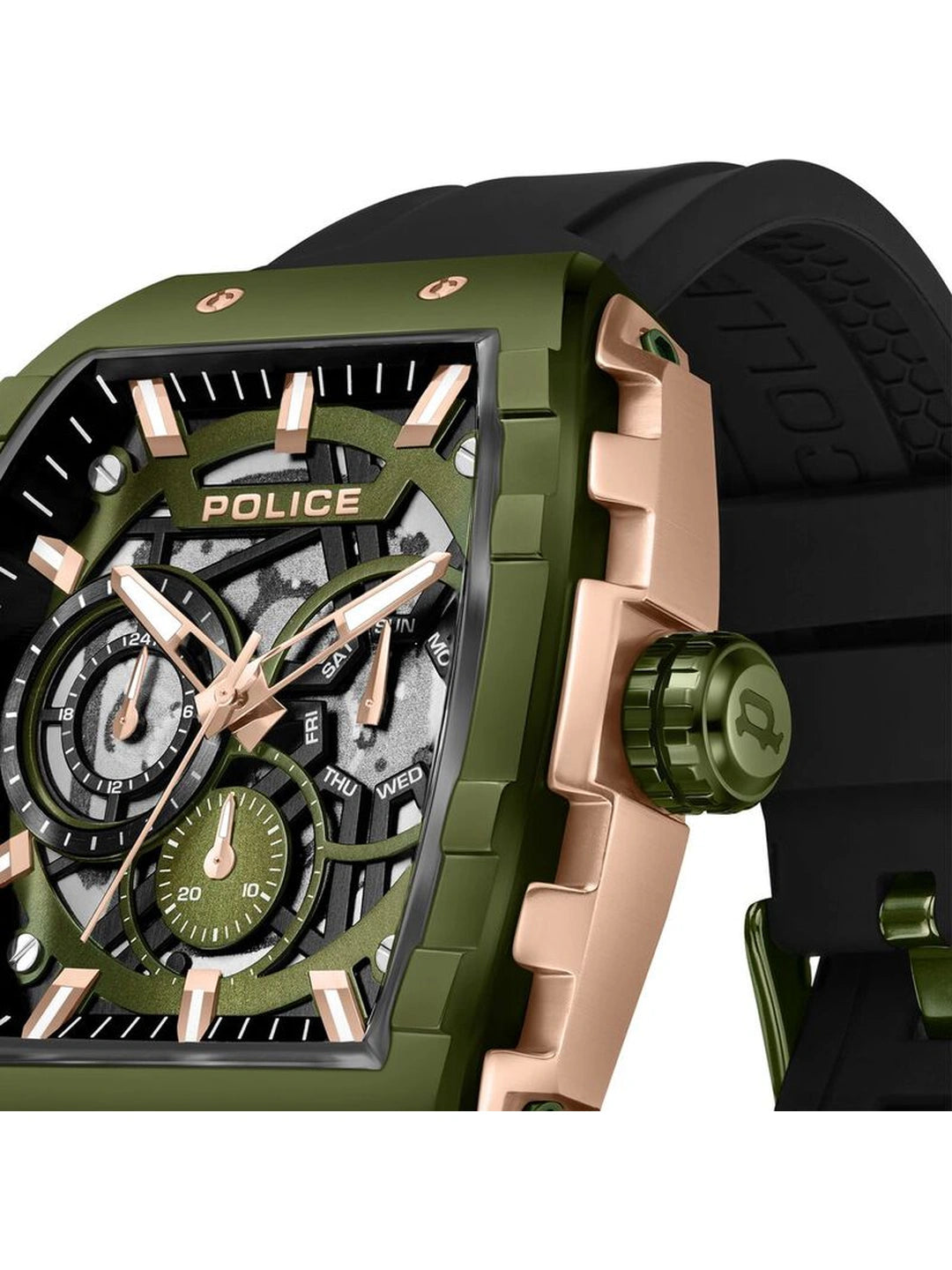 Police Rectangle Black Dial Analog Watch - PLPEWGQ0063003
