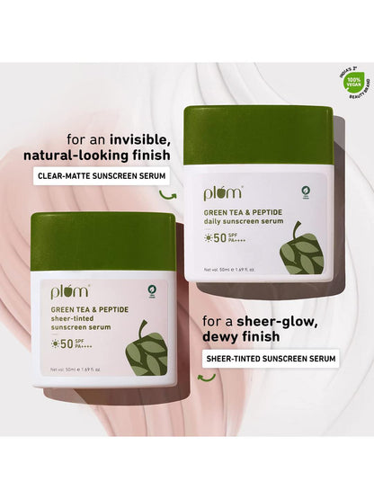 Plum Green Tea & Peptide Daily Sunscreen Serum SPF 50 PA++++ 50ml