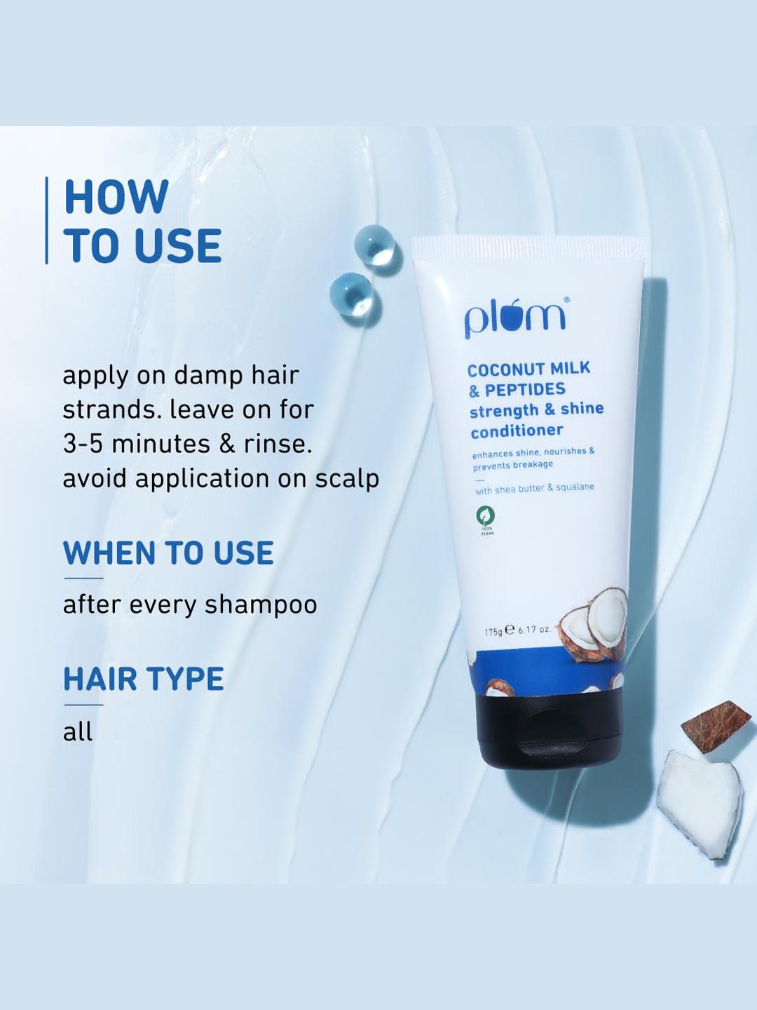 Plum Coconut Milk & Peptides Strength & Shine Conditioner 175g