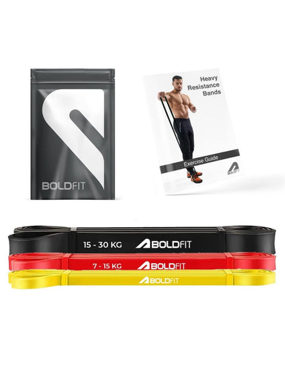 Boldfit Heavy Resistance Loop Band with Door Anchor (Set of 3)