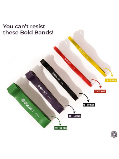 Boldfit Heavy Resistance Loop Band with Door Anchor (Set of 3)
