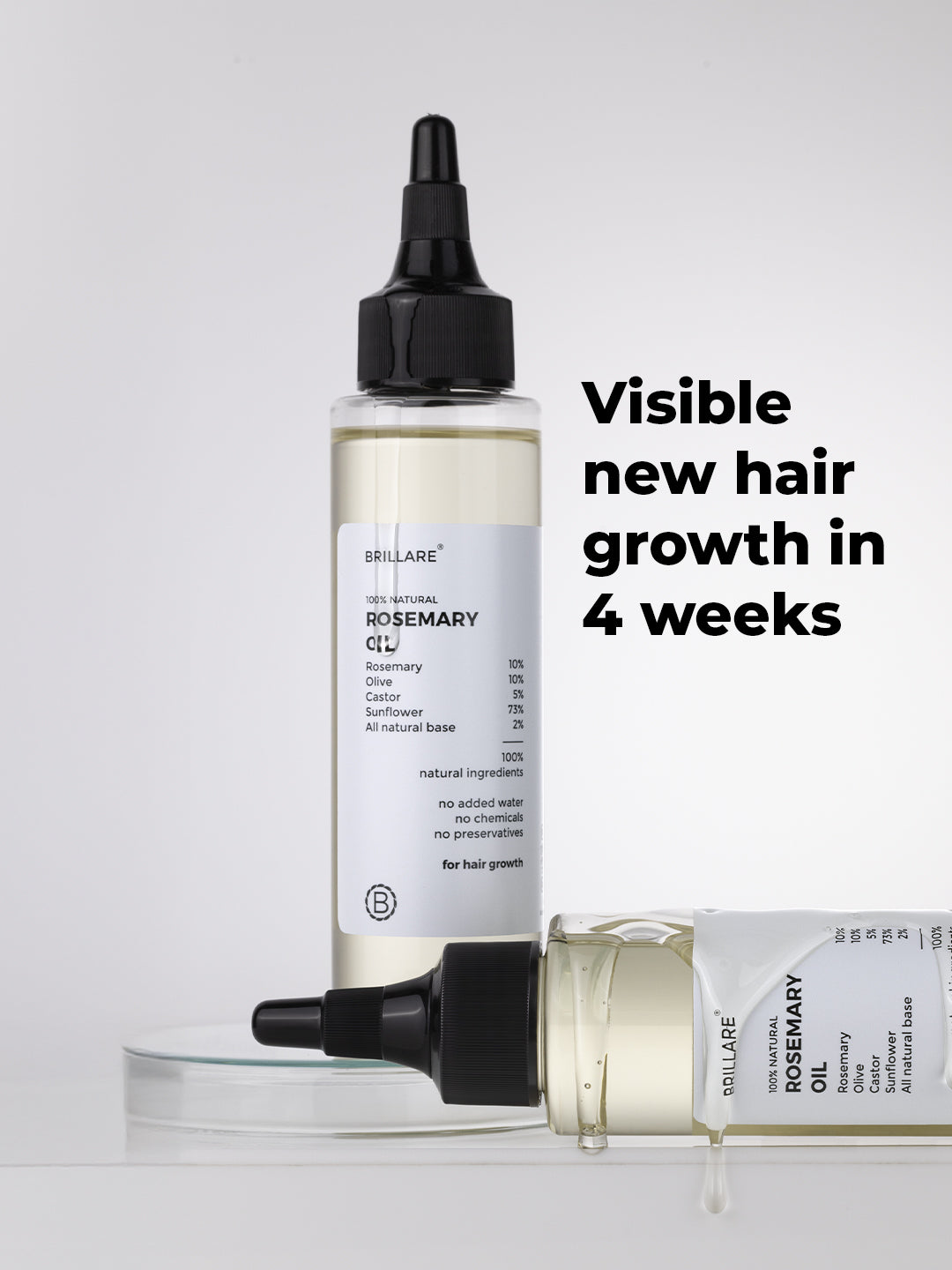 Brillare Rosemary, Castor and Olive Hair Oil (100ml)