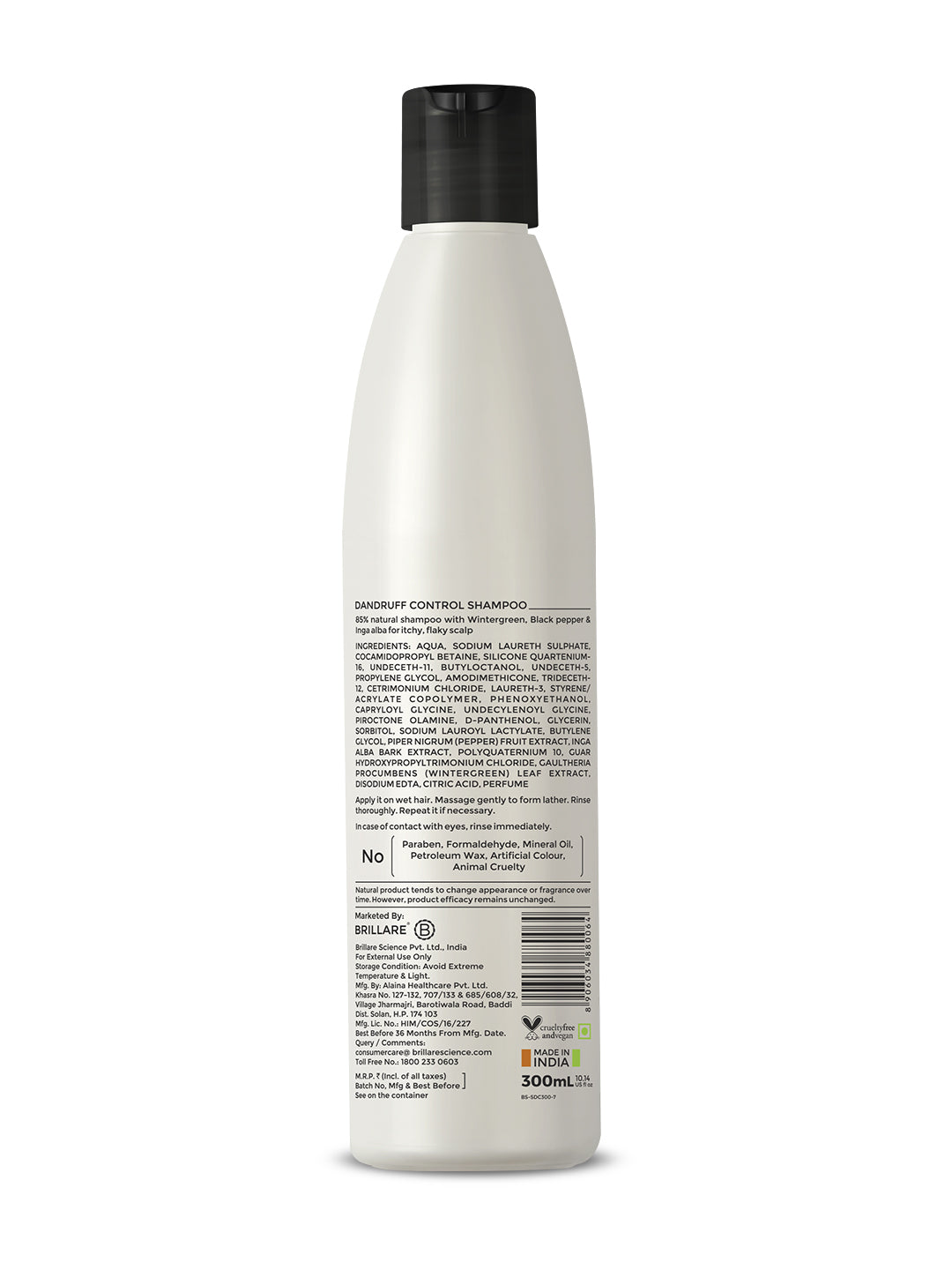 Brillare Dandruff Control Shampoo For Itchy, Flaky Scalp (300ml)