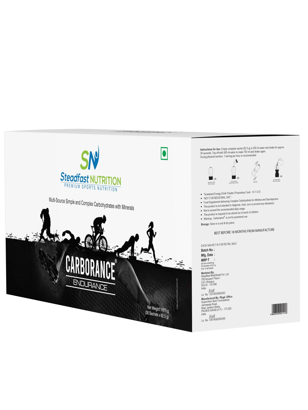 Steadfast Nutrition Carborance Multi-Source Carbohydrates (Pack of 30 Sachets)