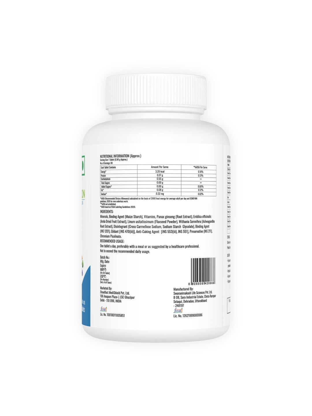 Steadfast Nutrition Multivitamin with Multiminerals & Omega-3 Fatty Acids (Pack of 60 Tablets)