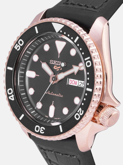 Seiko Black Automatic Skeleton Analogue Watch - SRPD76K1