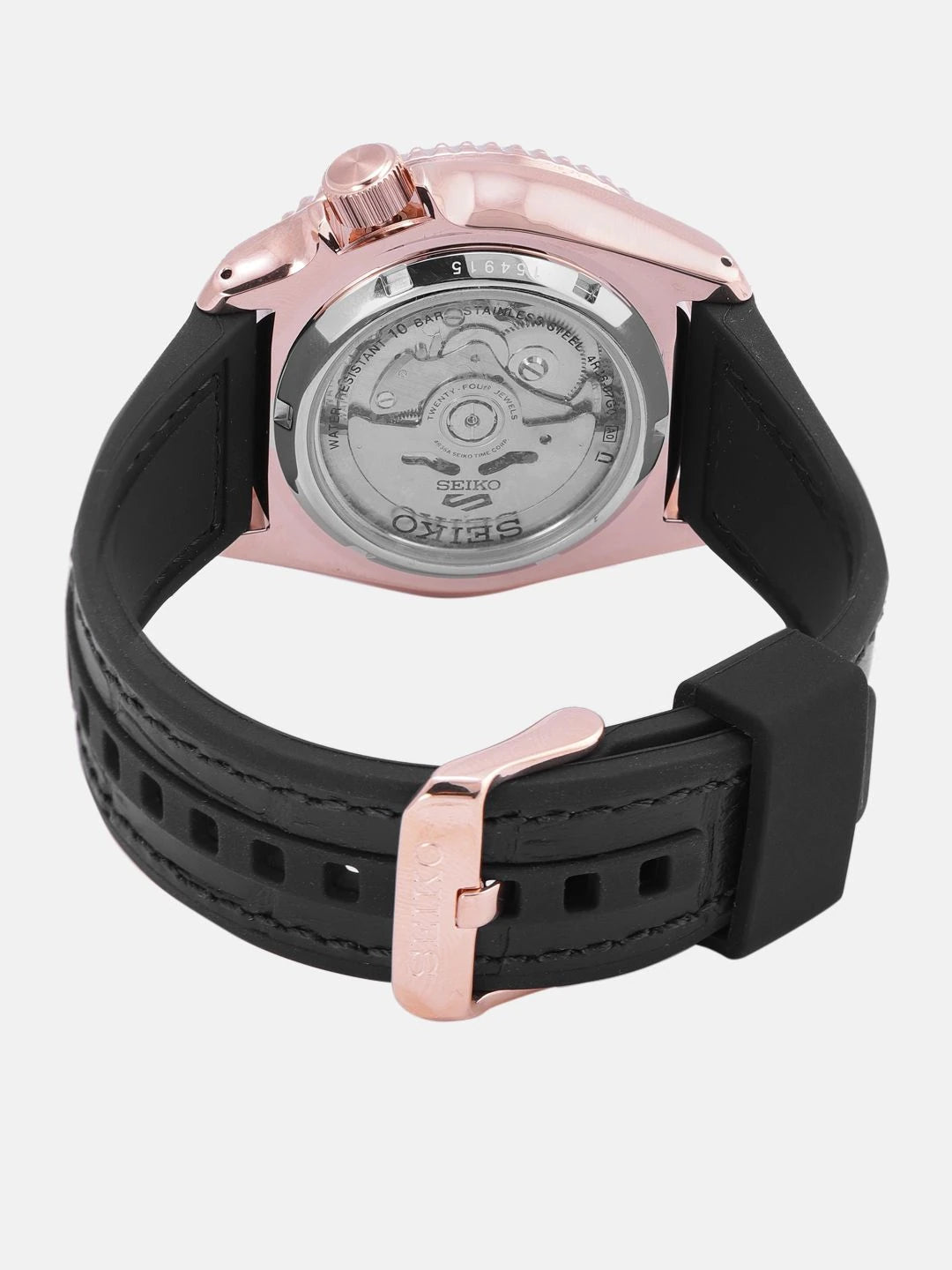 Seiko Black Automatic Skeleton Analogue Watch - SRPD76K1