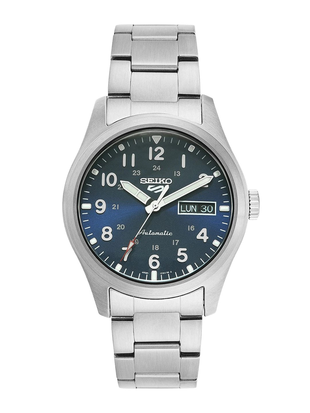 Seiko Blue Dial & Silver Toned Bracelet Style Strap Analogue Watch - SRPG29K1