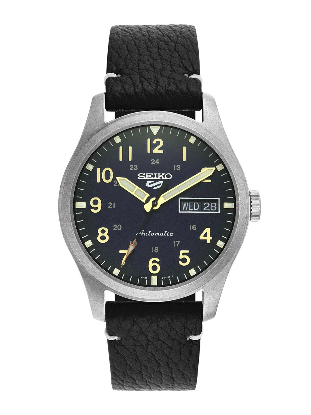 Seiko Blue Dial & Black Leather Straps Analogue Automatic Watch - SRPG39K1