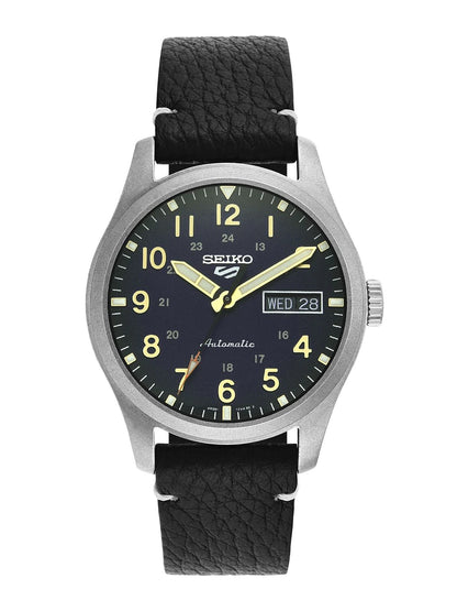 Seiko Blue Dial & Black Leather Straps Analogue Automatic Watch - SRPG39K1